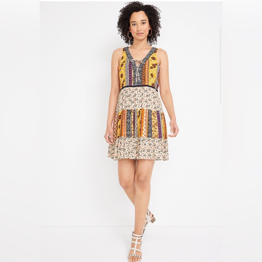 Maurice’s RTV Floral Tiered Babydoll Mini Dress NWOT